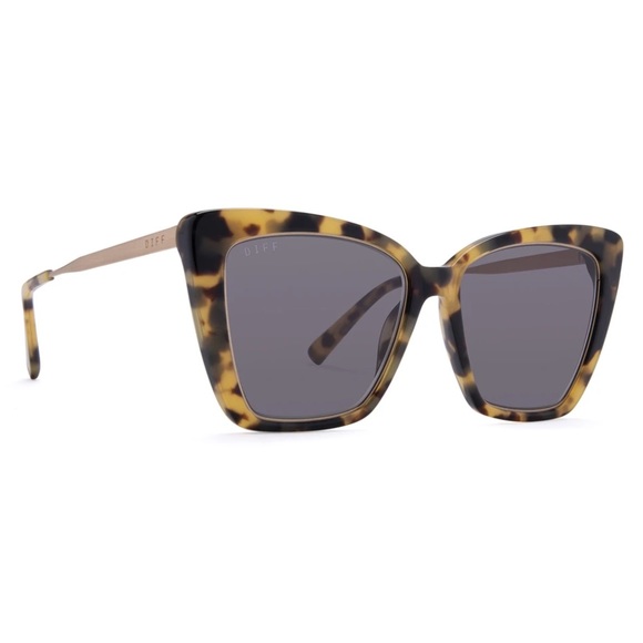 DIFF Becky IV Sunglasses Hazel Tortoise Grey Lens - Picture 3 of 6
